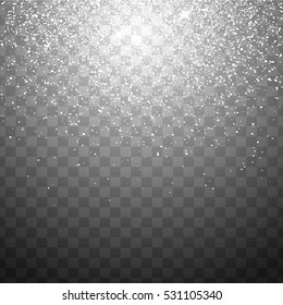 Falling Christmas Shining transparent beautiful snow isolated on transparent background. Snowflakes, snowfall. snowflake vector. Vector illustration