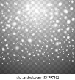 Falling Christmas Shining transparent beautiful snow isolated on transparent background. Snowflakes, snowfall. snowflake vector. Neon  glittering snow dust trail sparkling particles.Vector.