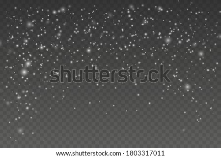 Falling Christmas Shining transparent beautiful, shining snow with snowdrifts isolated on transparent background. Snow falling winter snowflakes christmas new year design.