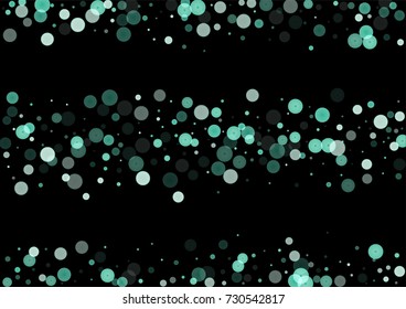 Falling christmas snow on black. Vector New Year snowflake abstract background. Blue gllitter confetti. Snowflakes decoration effect. Winter holiday print. Snowfall texture for poster, banner, card.