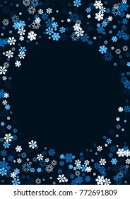 Falling christmas snow. Vector New Year snowflake abstract background. Glitter confetti. Snowflakes decoration effect. Winter holiday print. Snowfall texture for poster, banner, card.