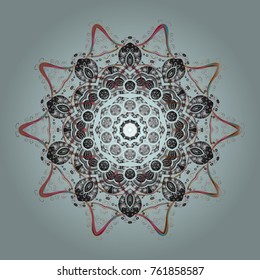 Falling Christmas stylized snowflakes. Snowflakes, snowfall. Illustration. Beautiful vector neutral, gray and pink snowflakes isolated on a colorful background.