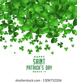 falling clover leaves saint patricks day background