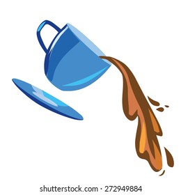 Falling coffee cup vector illustration