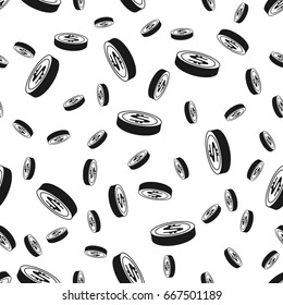 Falling coins seamless pattern