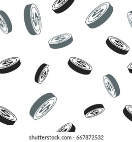 Falling coins seamless pattern