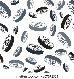 Falling coins seamless pattern