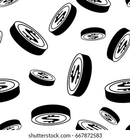 Falling coins seamless pattern