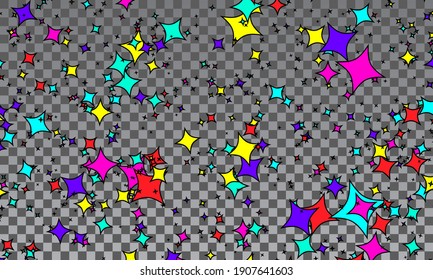 Falling color confetti. Fun background. Abstract bright colored dots. Vector.