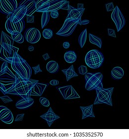 Falling color figures. Abstract background with color striped figures for mobile application or print. Background with falling colorful geometric figures for your design. Vector texture.
