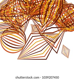 Falling color figures. Abstract background with color striped figures for poster or mobile application. Background with falling colorful geometric figures for your design. Vector texture.

