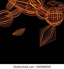 Falling color figures. Abstract background with color striped figures for print or banner. Background with falling colorful geometric figures for your design. Vector texture.
