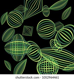 Falling color figures. Abstract background with color striped figures for poster or mobile application. Background with falling colorful geometric figures for your design. Vector texture.
