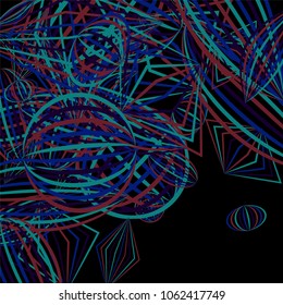 Falling color figures. Abstract background with color striped figures for mobile application or print. Background with falling colorful geometric figures for your design. Vector texture.
