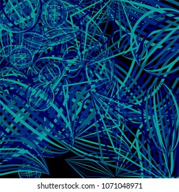Falling color figures. Abstract background with color striped figures for poster or mobile application. Background with falling colorful geometric figures for your design. Vector texture.
