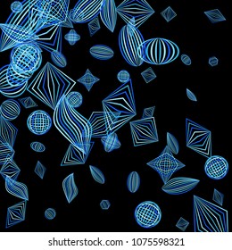 Falling color figures. Abstract background with color striped figures for poster or mobile application. Background with falling colorful geometric figures for your design. Vector texture.
