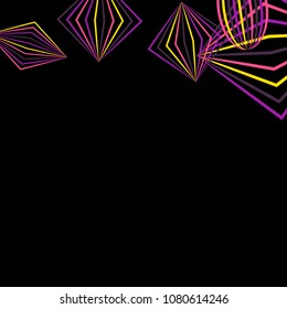 Falling color figures. Abstract background with color striped figures for print or banner. Background with falling colorful geometric figures for your design. Vector texture.
