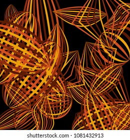 Falling color figures. Abstract background with color striped figures for poster or mobile application. Background with falling colorful geometric figures for your design. Vector texture.
