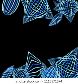 Falling color figures. Abstract background with color striped figures for card or poster. Background with falling colorful geometric figures for your design. Vector texture.
