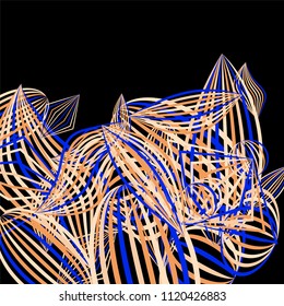 Falling color figures. Abstract background with color striped figures for card or poster. Background with falling colorful geometric figures for your design. Vector texture.
