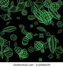 Falling color figures. Abstract background with color striped figures for card or poster. Background with falling colorful geometric figures for your design. Vector texture.
