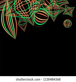 Falling color figures. Abstract background with color striped figures for mobile application or print. Background with falling colorful geometric figures for your design. Vector texture.
