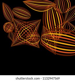 Falling color figures. Abstract background with color striped figures for print or banner. Background with falling colorful geometric figures for your design. Vector texture.
