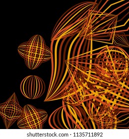 Falling color figures. Abstract background with color striped figures for mobile application or print. Background with falling colorful geometric figures for your design. Vector texture.
