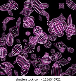 Falling color figures. Abstract background with color striped figures for mobile application or print. Background with falling colorful geometric figures for your design. Vector texture.
