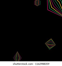 Falling color figures. Abstract background with color striped figures for poster or mobile application. Background with falling colorful geometric figures for your design. Vector texture.