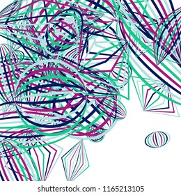Falling color figures. Abstract background with color striped figures for poster or mobile application. Background with falling colorful geometric figures for your design. Vector texture.
