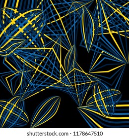 Falling color figures. Abstract background with color striped figures for mobile application or print. Background with falling colorful geometric figures for your design. Vector texture.
