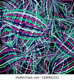Falling color figures. Abstract background with color striped figures for print or banner. Background with falling colorful geometric figures for your design. Vector texture.
