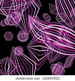 Falling color figures. Abstract background with color striped figures for poster or mobile application. Background with falling colorful geometric figures for your design. Vector texture.
