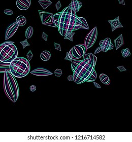 Falling color figures. Abstract background with color striped figures for mobile application or print. Background with falling colorful geometric figures for your design. Vector texture.
