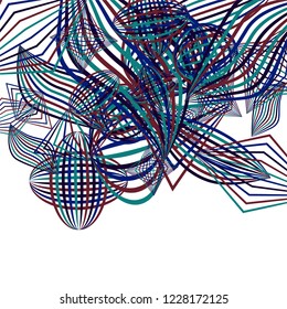 Falling color figures. Abstract background with color striped figures for poster or mobile application. Background with falling colorful geometric figures for your design. Vector texture.