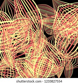 Falling color figures. Abstract background with color striped figures for print or banner. Background with falling colorful geometric figures for your design. Vector texture.