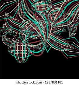 Falling color figures. Abstract background with color striped figures for poster or mobile application. Background with falling colorful geometric figures for your design. Vector texture.