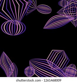 Falling color figures. Abstract background with color striped figures for print or banner. Background with falling colorful geometric figures for your design. Vector texture.