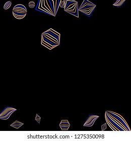 Falling color figures. Abstract background with color striped figures for card or poster. Background with falling colorful geometric figures for your design. Vector texture.