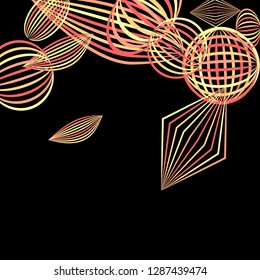 Falling color figures. Abstract background with color striped figures for print or banner. Background with falling colorful geometric figures for your design. Vector texture.