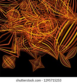 Falling color figures. Abstract background with color striped figures for mobile application or print. Background with falling colorful geometric figures for your design. Vector texture.