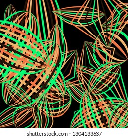 Falling color figures. Abstract background with color striped figures for mobile application or print. Background with falling colorful geometric figures for your design. Vector texture.