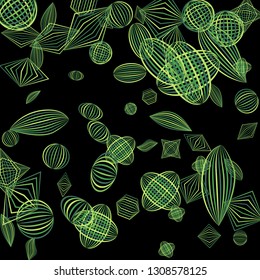 Falling color figures. Abstract background with color striped figures for print or banner. Background with falling colorful geometric figures for your design. Vector texture.