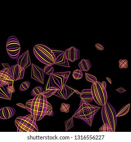 Falling color figures. Abstract background with color striped figures for poster or mobile application. Background with falling colorful geometric figures for your design. Vector texture.