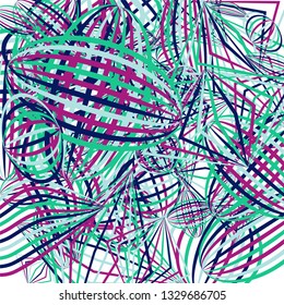 Falling color figures. Abstract background with color striped figures for poster or mobile application. Background with falling colorful geometric figures for your design. Vector texture.