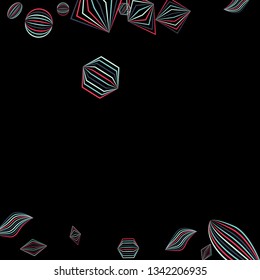 Falling color figures. Abstract background with color striped figures for card or poster. Background with falling colorful geometric figures for your design. Vector texture.