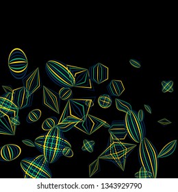 Falling color figures. Abstract background with color striped figures for print or banner. Background with falling colorful geometric figures for your design. Vector texture.