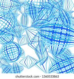 Falling color figures. Abstract background with color striped figures for poster or mobile application. Background with falling colorful geometric figures for your design. Vector texture.
