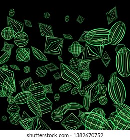 Falling color figures. Abstract background with color striped figures for mobile application or print. Background with falling colorful geometric figures for your design. Vector texture.